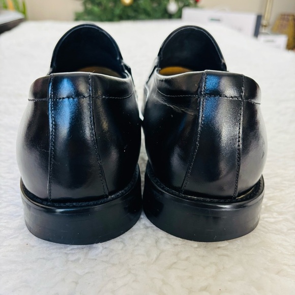 Stacy Adams Black Leather Slides On Dress Shoes size 11 W